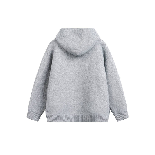 Casual Hooded Zipper Knit Cardigan for Men