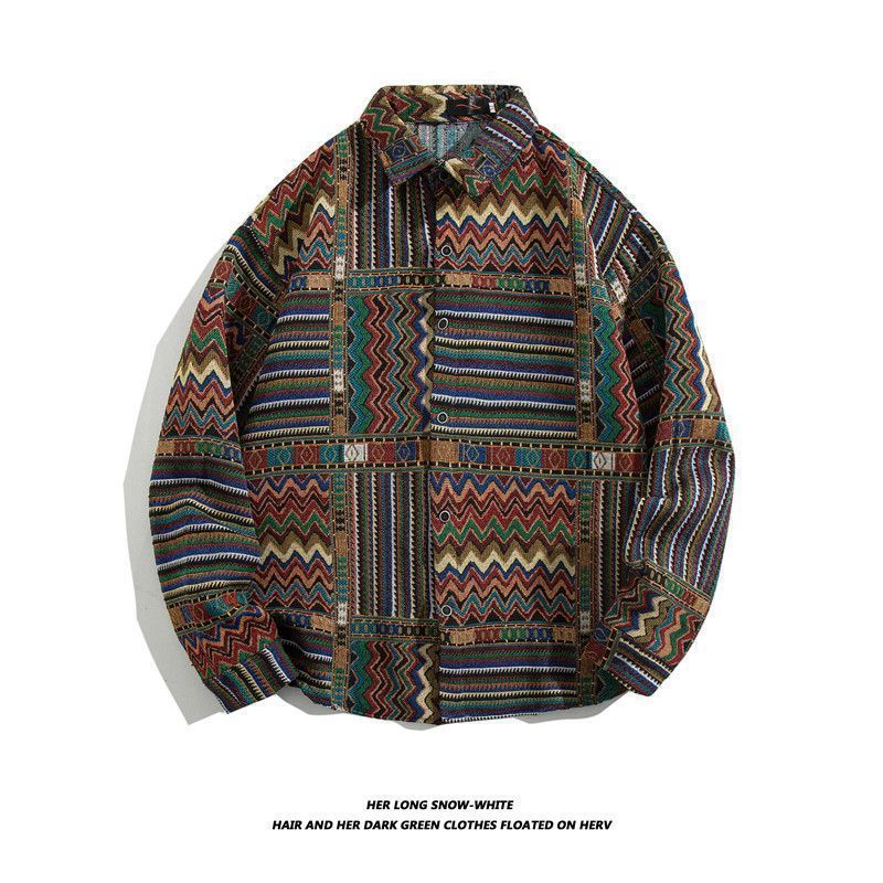 National Style Casual Shirt For Men Fashion Harajuku Men Shirts Long Sleeve Chinese Size Spring New Arrivals