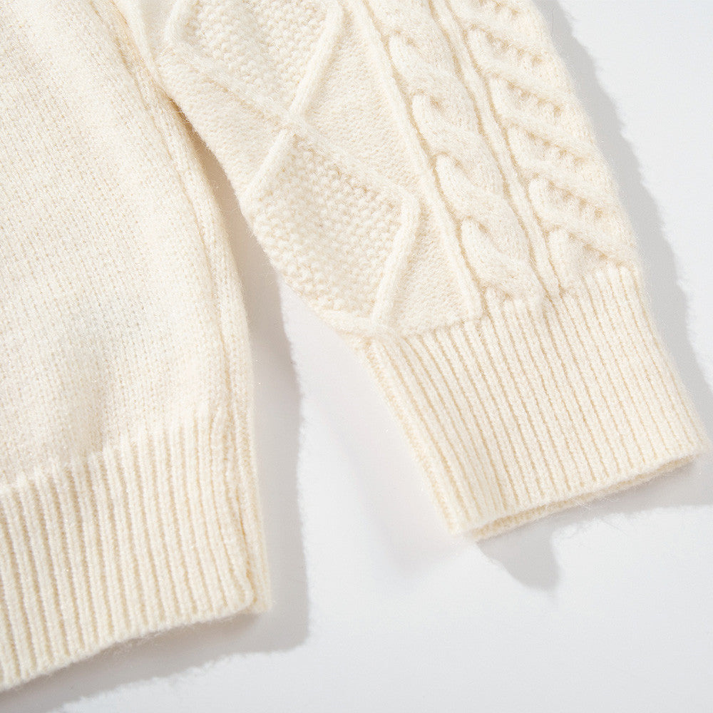 Half zip high neck sweater