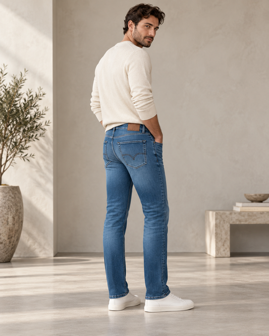 Jean homme coupe droite stretch