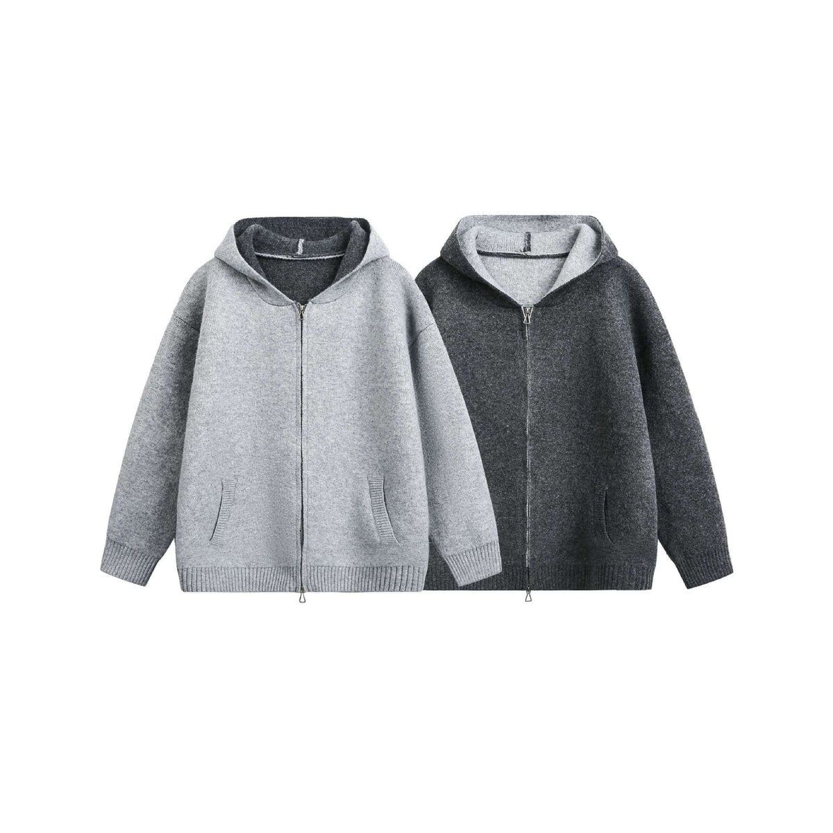 Casual Hooded Zipper Knit Cardigan for Men
