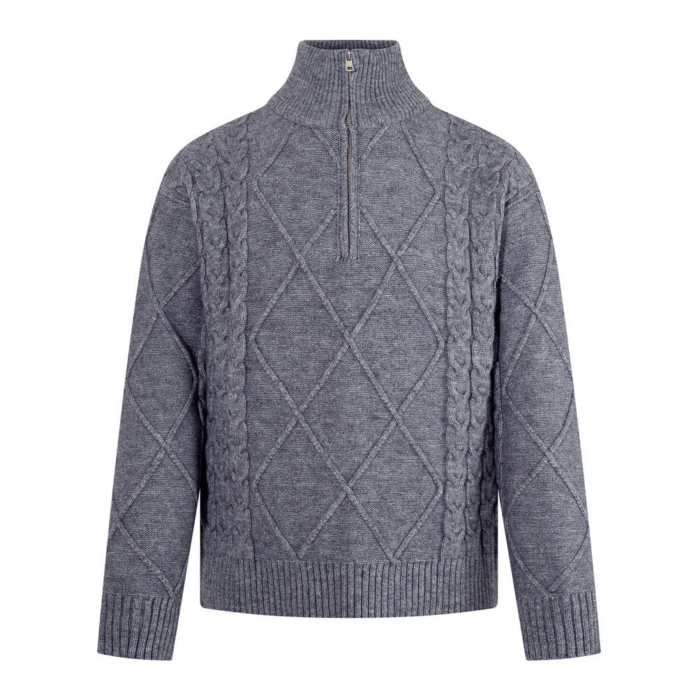 Half zip high neck sweater