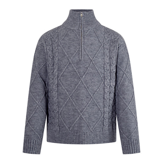 Half zip high neck sweater