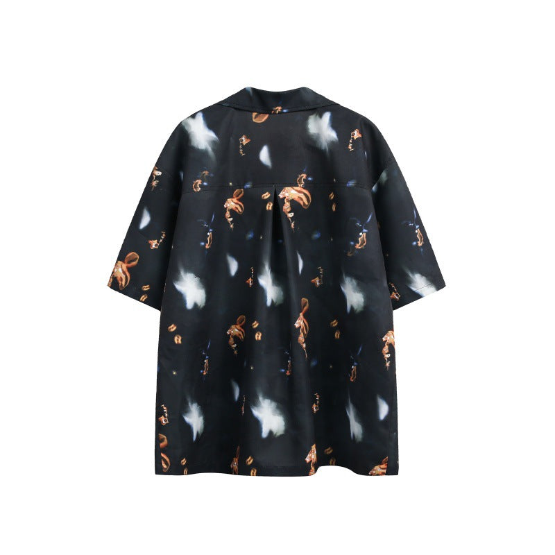 Full print design men's and women's loose casual short sleeved shirts