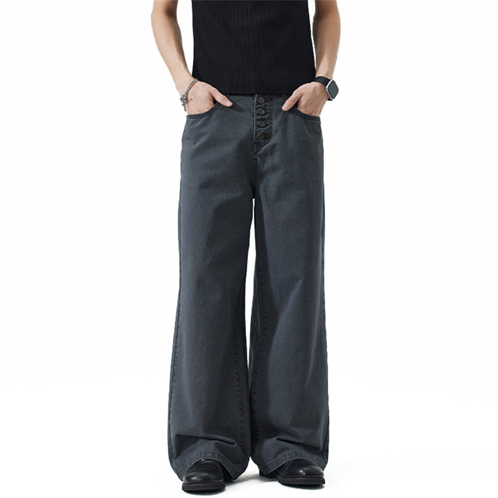 Washed and worn casual pants