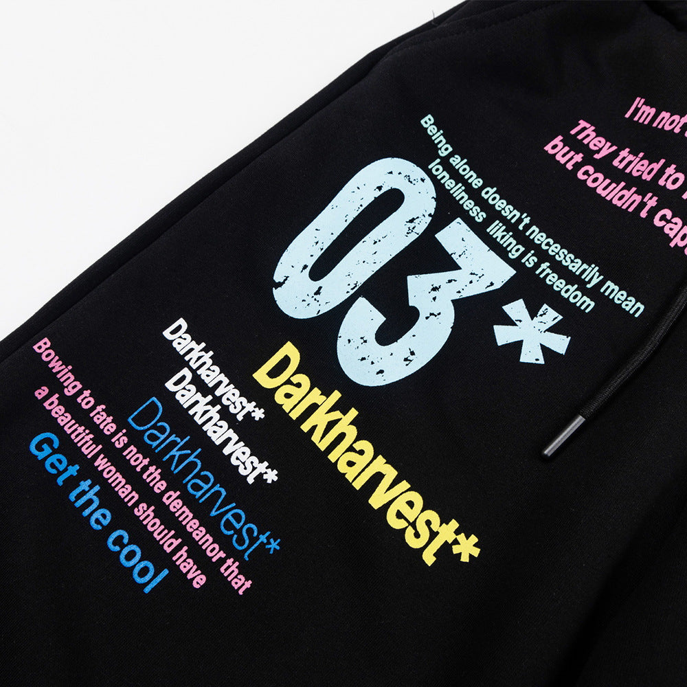 Letter printed casual pants