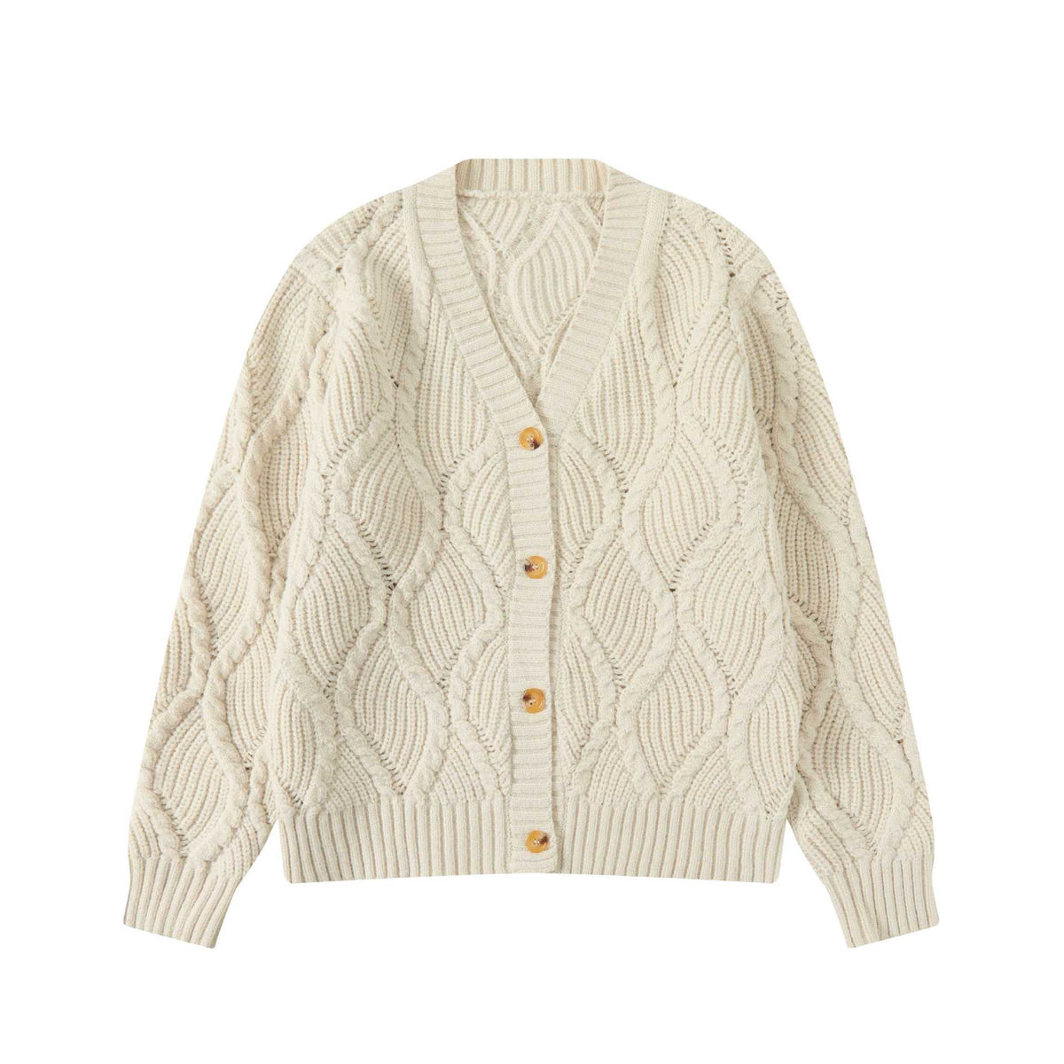 Openwork Knit Cardigan Sweater Unisex Relaxed Fit