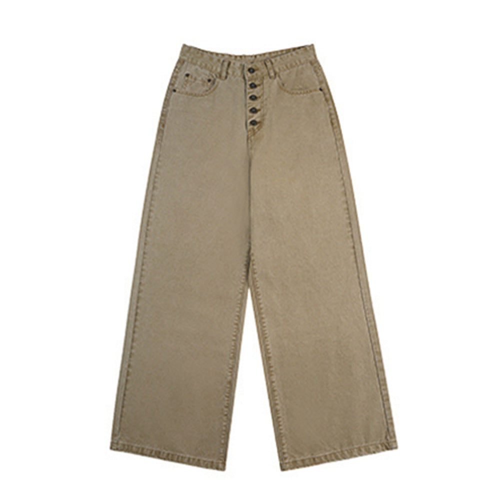 Washed and worn casual pants