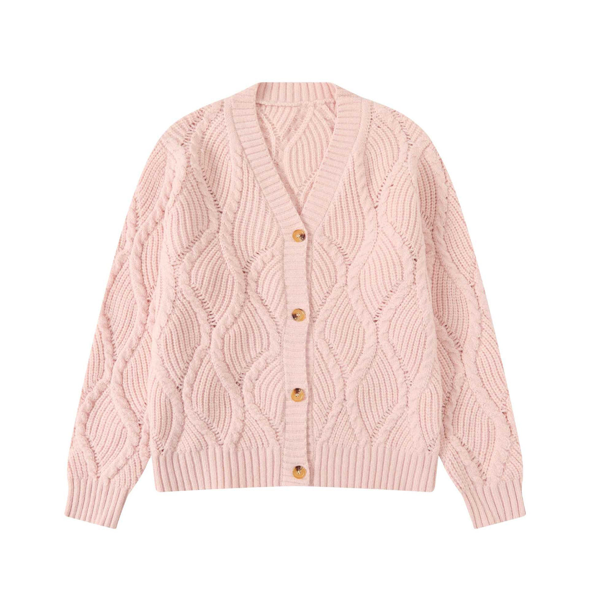 Openwork Knit Cardigan Sweater Unisex Relaxed Fit
