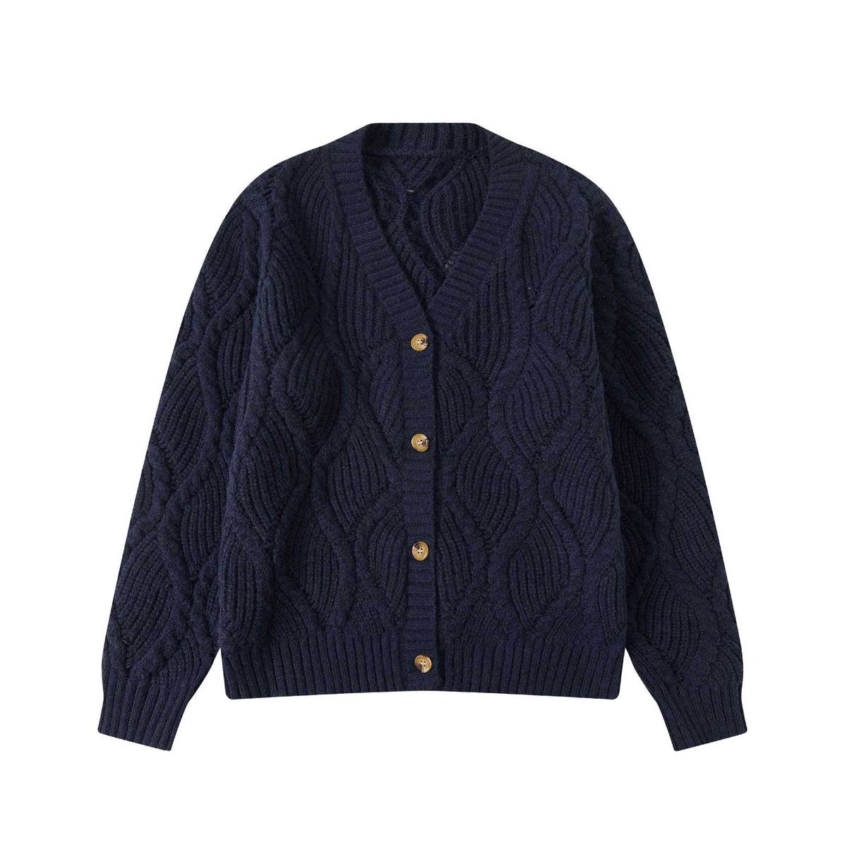 Openwork Knit Cardigan Sweater Unisex Relaxed Fit