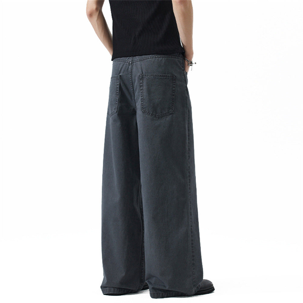Washed and worn casual pants