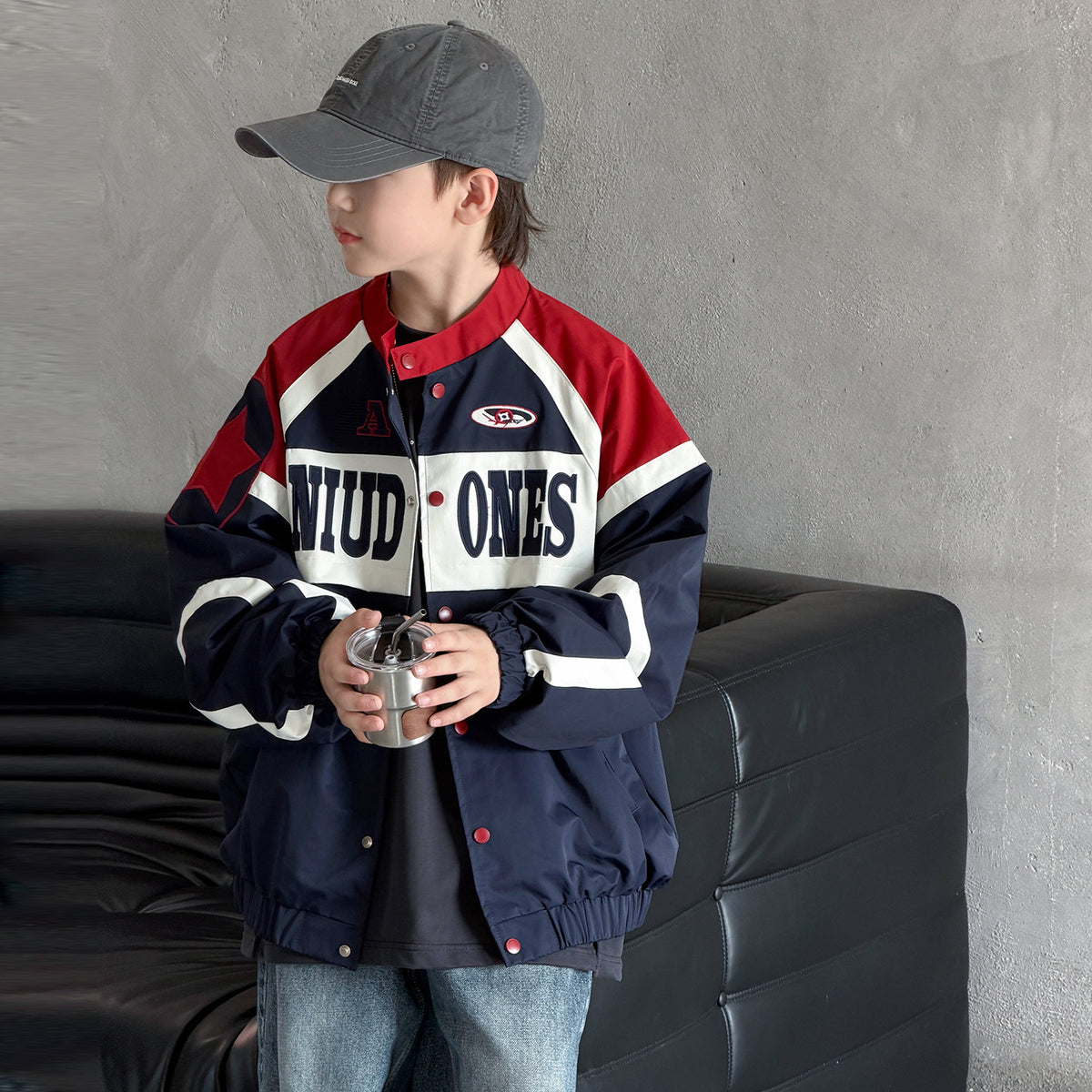 Boys' Vintage  Relaxed Fit Baseball Jacket