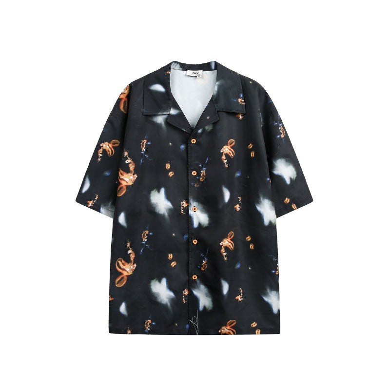 Full print design men's and women's loose casual short sleeved shirts
