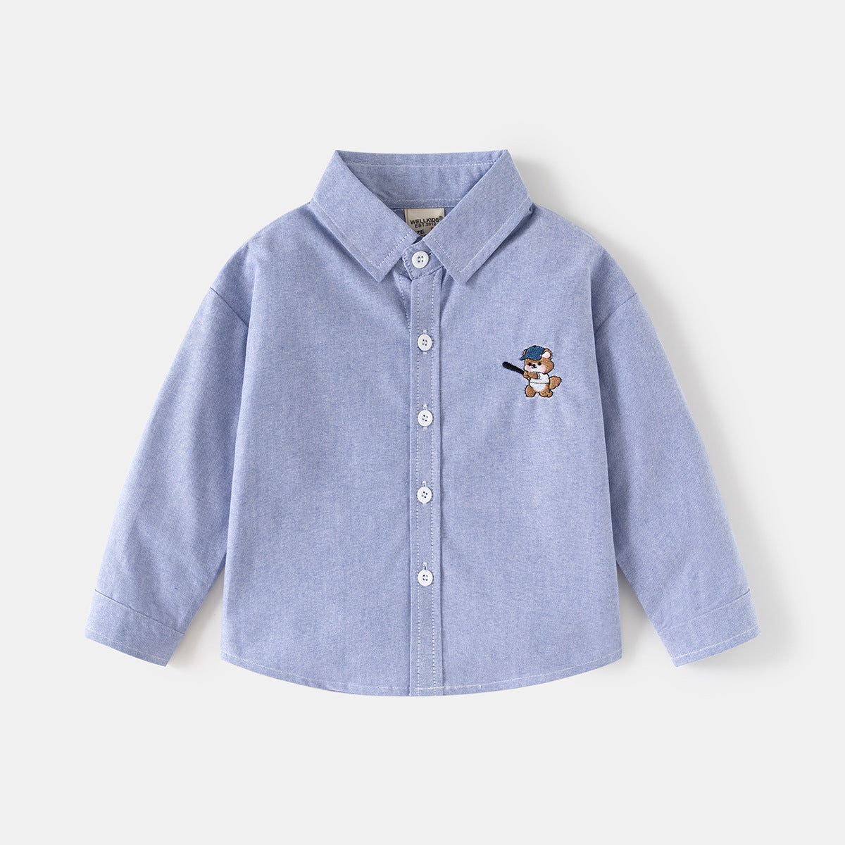 Long Sleeve Shirt Boy Oxford Thin Jacket Casual Embroidered Dress Shirt Trendy Wholesale