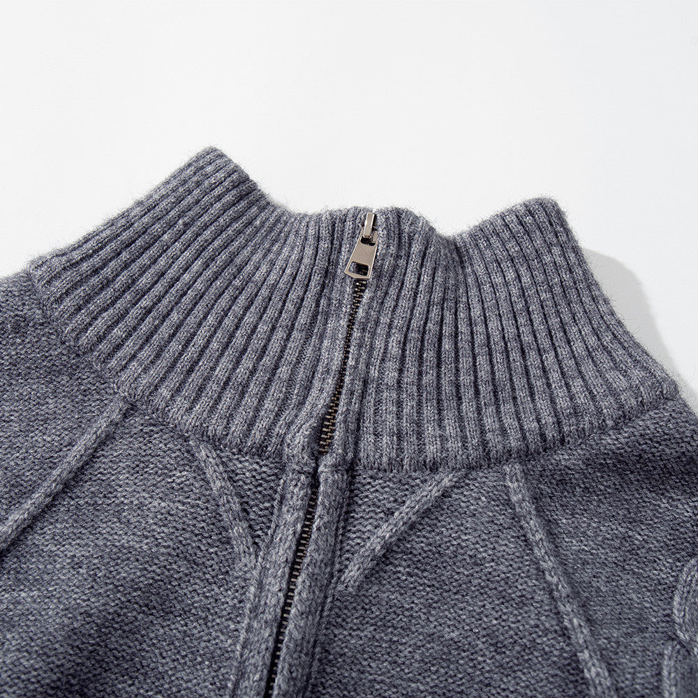 Half zip high neck sweater