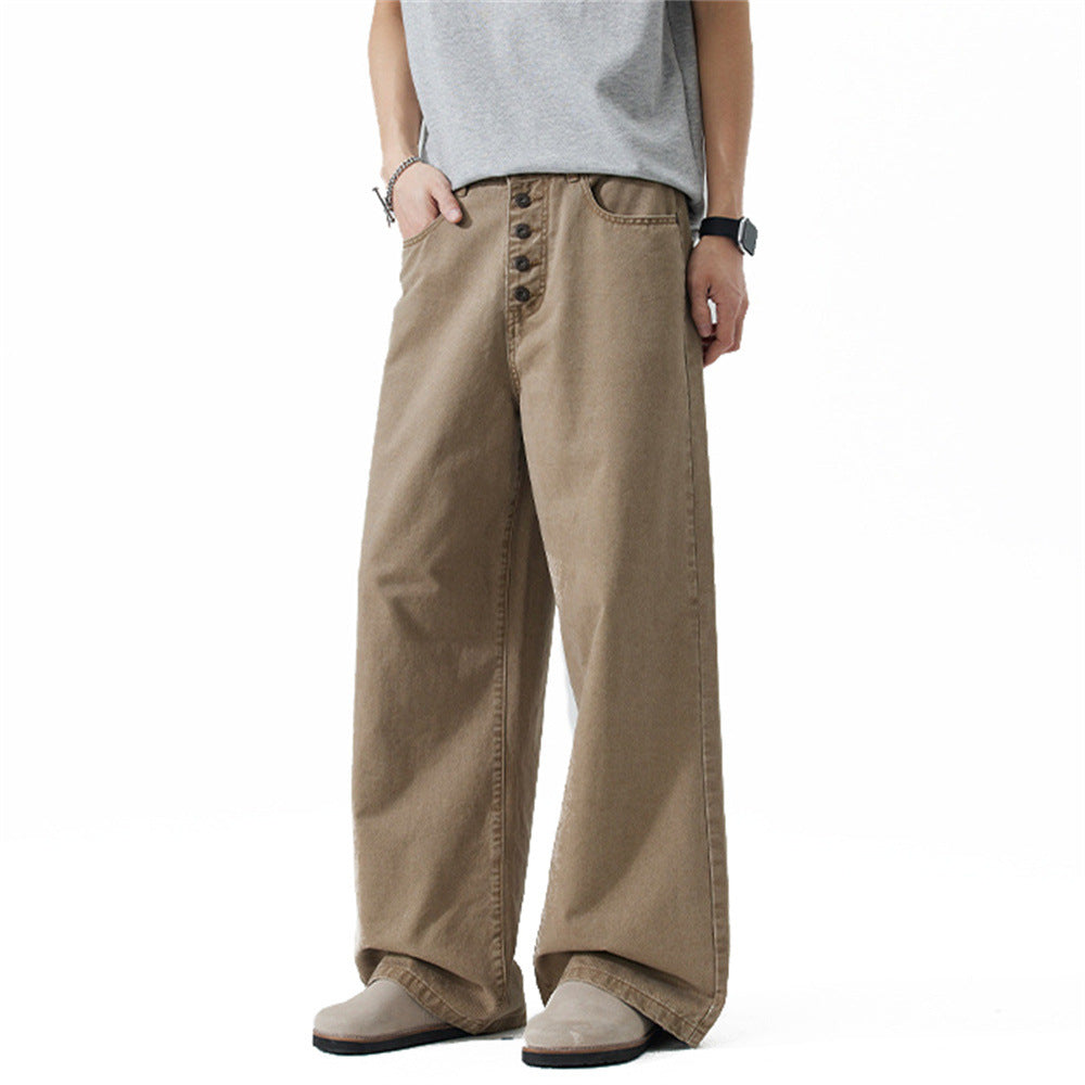 Washed and worn casual pants