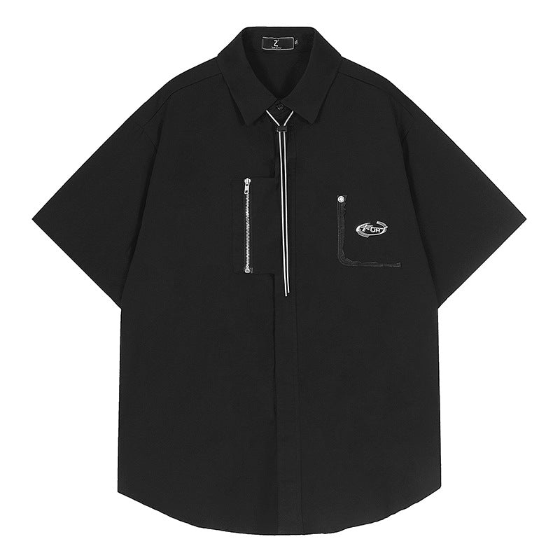 Short Sleeve Shirt for Men Summer Casual Stylish White and Pink Shirts