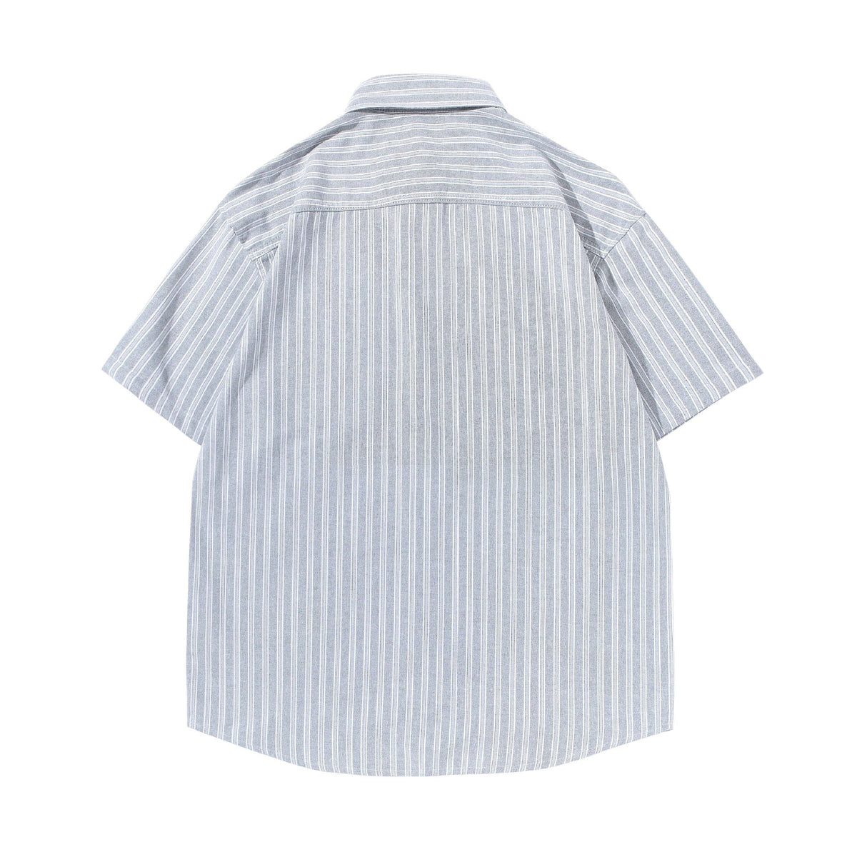Minimalist Oxford wide striped short sleeved shirt for men