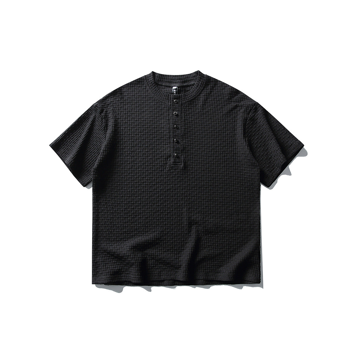 Henley Neck Knit Shirt for Men, Casual Textured Premium Look Short Sleeve
