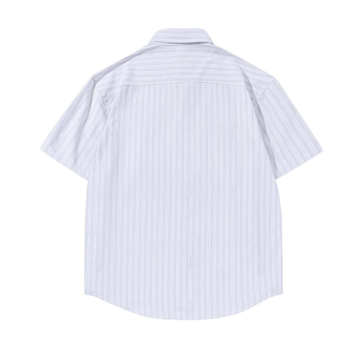 Minimalist Oxford wide striped short sleeved shirt for men