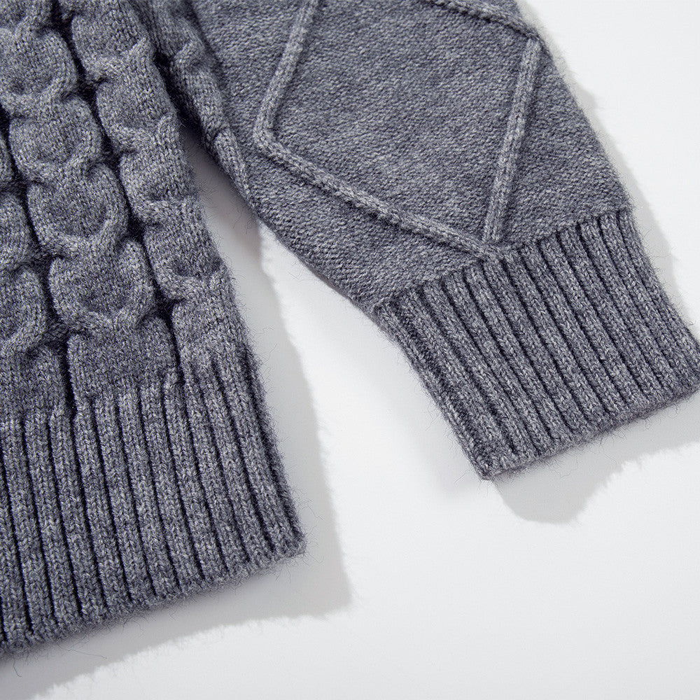 Half zip high neck sweater