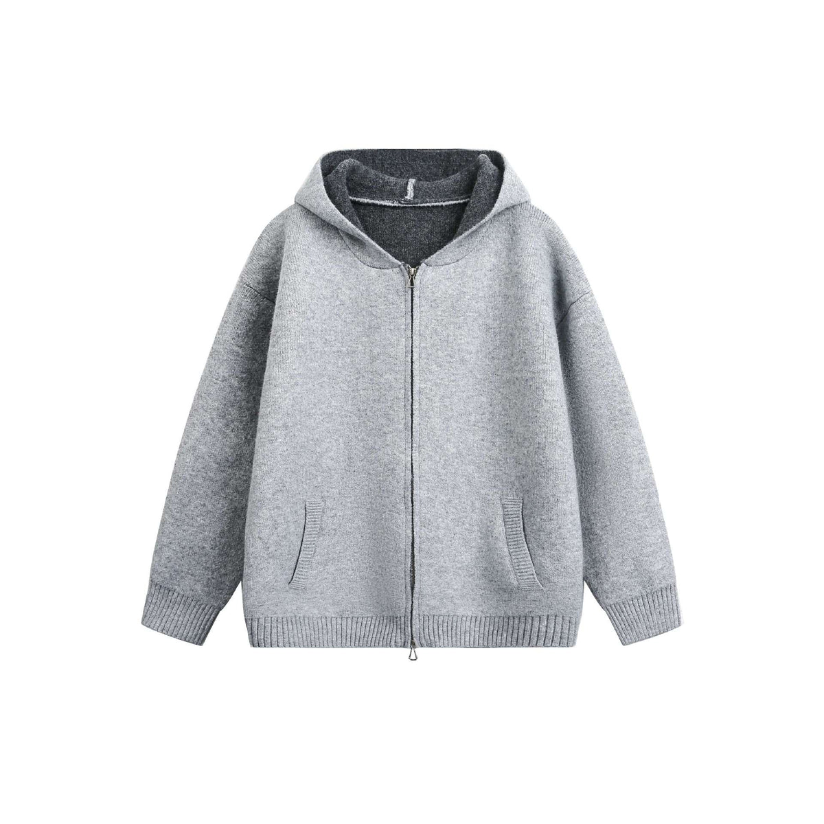Casual Hooded Zipper Knit Cardigan for Men