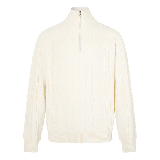 Half zip high neck sweater
