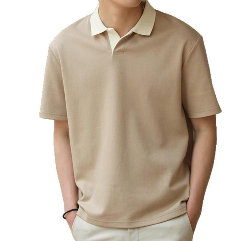 Polo Shirt Men's Short Sleeve Summer Fashion Premium Turn-down Collar T-Shirt Slim Fit Casual Top